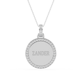 1/5 ctw Round LGD Engraveable Disc Pendant - 18 Inches