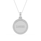 1/5 ctw Round LGD Engraveable Disc Pendant - 18 Inches