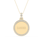 1/5 ctw Round LGD Engraveable Disc Pendant - 18 Inches