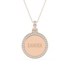 1/5 ctw Round LGD Engraveable Disc Pendant - 18 Inches