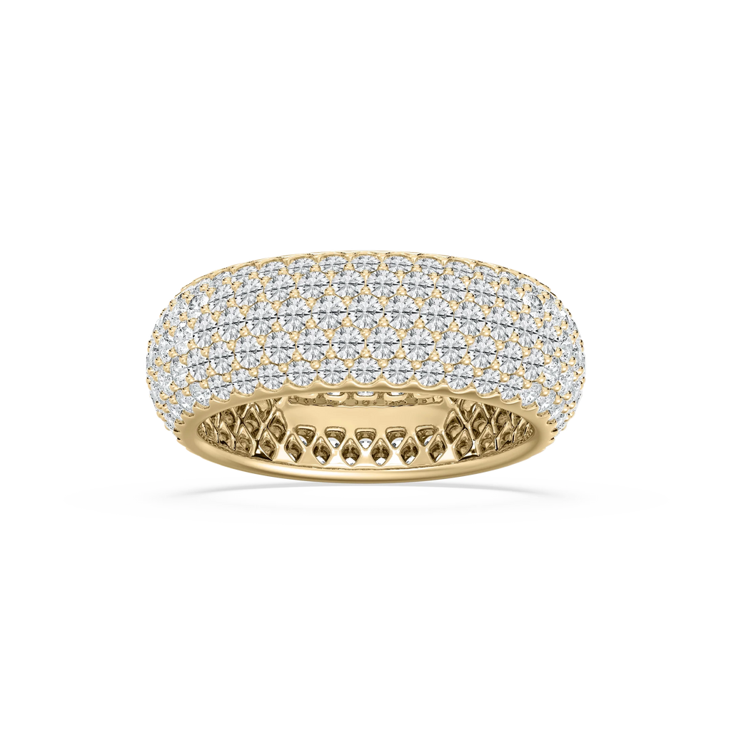 Freya 3 ⅕ ctw Round LGD Domed Pave Eternity Band - 14K Yellow Gold