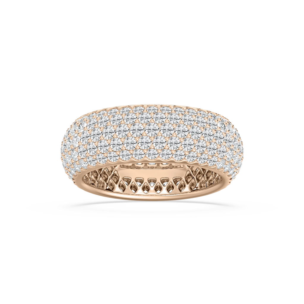 Freya 3 ⅕ ctw Round LGD Domed Pave Eternity Band - 14K Rose Gold