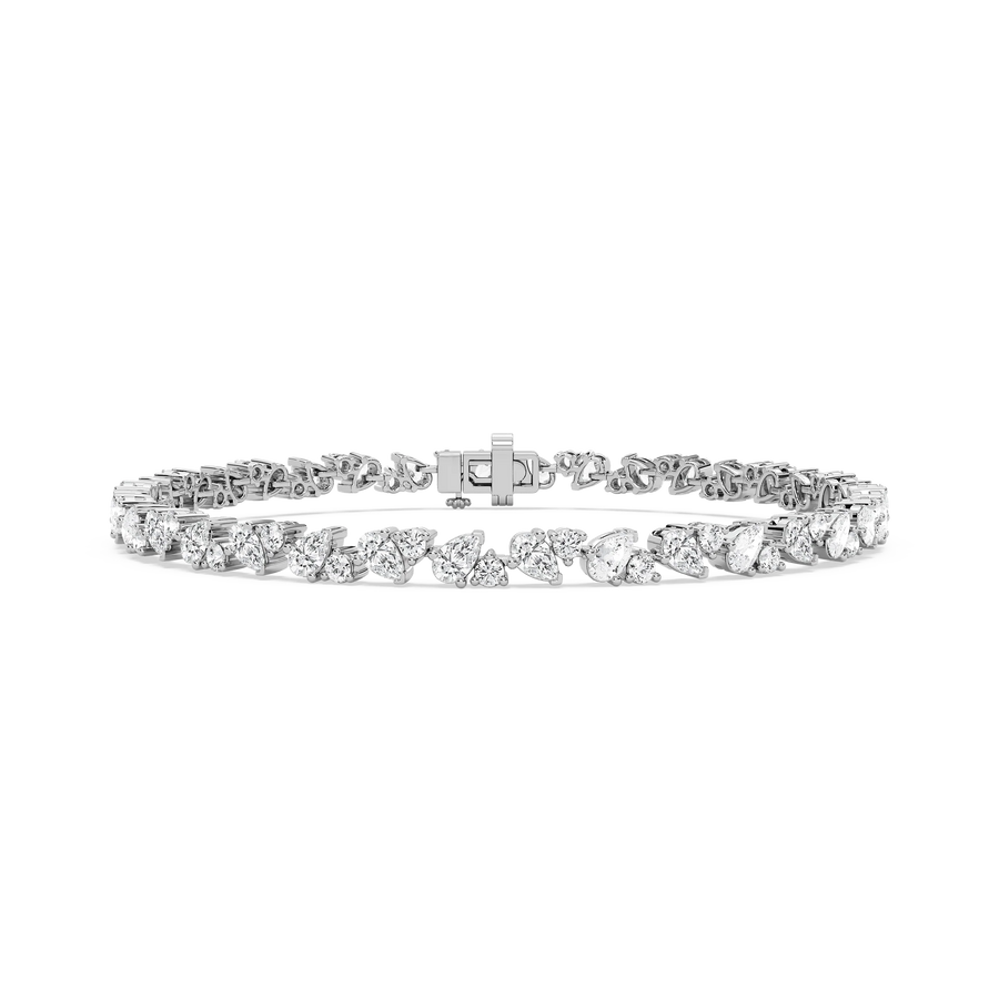 4 ¹⁄₃ ctw Round and Pear LGD Duo Tennis Bracelet - 7 Inches