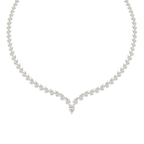 40 ctw Pear LGD Chevron Tennis Necklace - 18 Inches - Signature Collection
