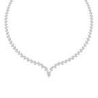 40 ctw Pear LGD Chevron Tennis Necklace - 18 Inches - Signature Collection