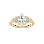 Amal 1 ²⁄₃ ctw LGD Floral Side Stone Engagement Ring - 14K Yellow Gold / F-VS2