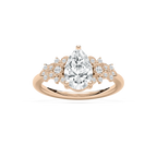Amal 1 ²⁄₃ ctw LGD Floral Side Stone Engagement Ring - 14K Rose Gold / F-VS2