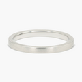 Inez 2.00mm Flat Plain Metal Band - 14K White Gold / Satin