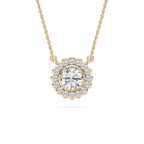 1 ctw Round LGD Miracle Halo Pendant - 18 Inches