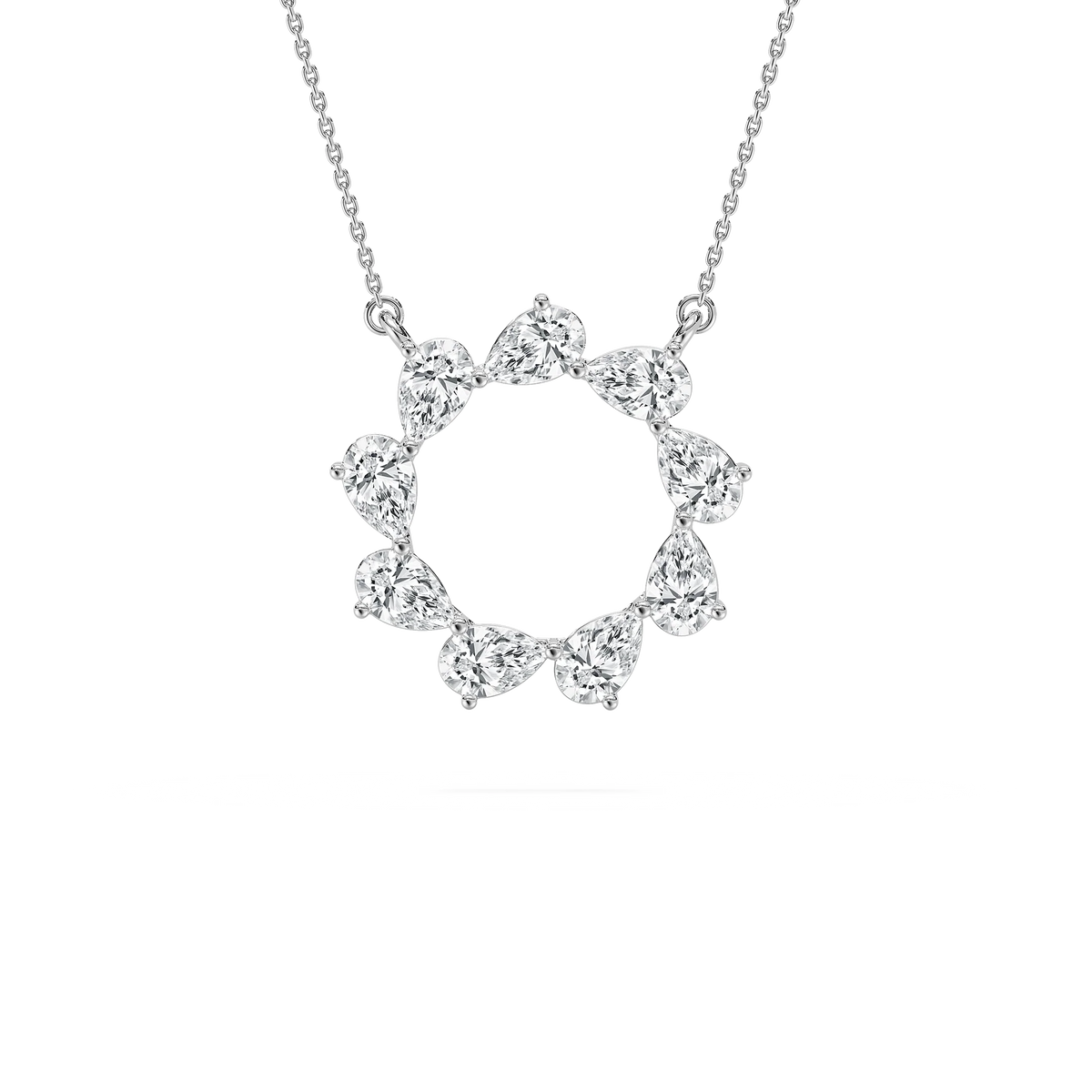 2 ¼ ctw Pear LGD Circle Pendant - 18 Inches