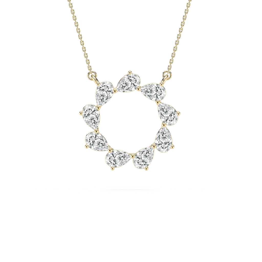 2 ¼ ctw Pear LGD Circle Pendant - 18 Inches