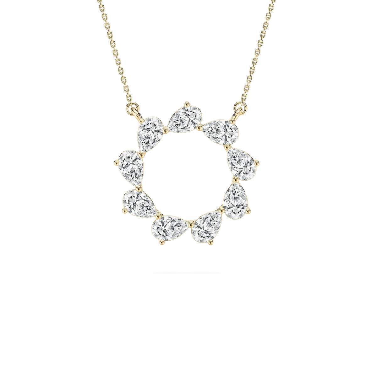 2 ¼ ctw Pear LGD Circle Pendant - 18 Inches