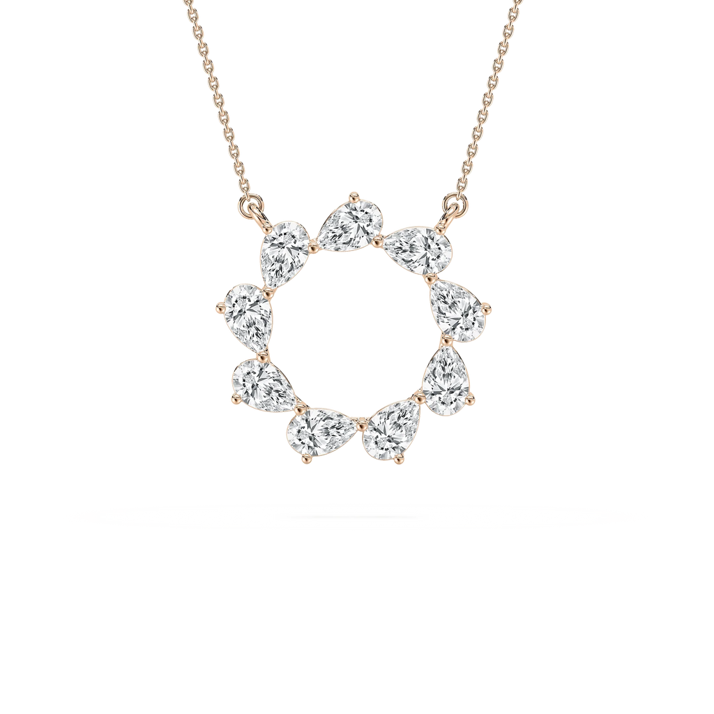 2 ¼ ctw Pear LGD Circle Pendant - 18 Inches