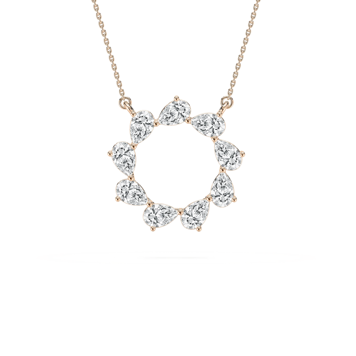 2 ¼ ctw Pear LGD Circle Pendant - 18 Inches