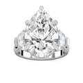Poppy 13 ½ ctw Pear LGD Hidden Halo Engagement Ring - Signature Collection - 14K White Gold