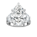 Poppy 13 ½ ctw Pear LGD Hidden Halo Engagement Ring - Signature Collection - 14K White Gold