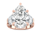 Poppy 13 ½ ctw Pear LGD Hidden Halo Engagement Ring - Signature Collection - 14K Rose Gold