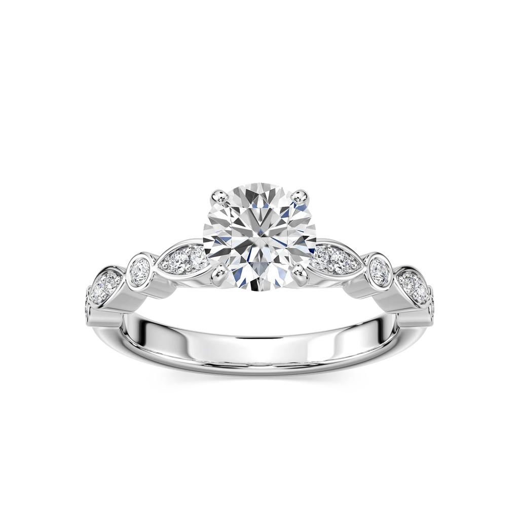 Precious LGD Side Stone Engagement Ring - Platinum