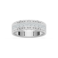 Allison 1 ctw Princess LGD Beaded Channel Anniversary Band - 14K White Gold / F-VS2