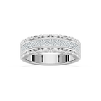 Allison 1 ctw Princess LGD Beaded Channel Anniversary Band - 14K White Gold / F-VS2