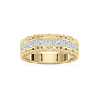 Allison 1 ctw Princess LGD Beaded Channel Anniversary Band - 14K Yellow Gold / F-VS2