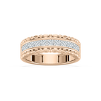 Allison 1 ctw Princess LGD Beaded Channel Anniversary Band - 14K Rose Gold / F-VS2
