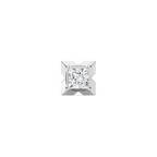 Princess LGD X-Prong Single Stud Earring - 14K White Gold / 2 ctw