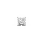 Princess LGD X-Prong Single Stud Earring - 14K White Gold / 3 ctw