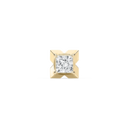 Princess LGD X-Prong Single Stud Earring - 18K Yellow Gold / 4 ctw