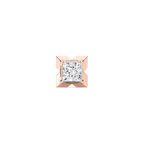 Princess LGD X-Prong Single Stud Earring - 18K Rose Gold / 3 ctw