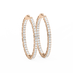 5 ⅓ ctw Princess LGD Pavé Hoop Earrings - 14K Rose Gold / DE-VS1