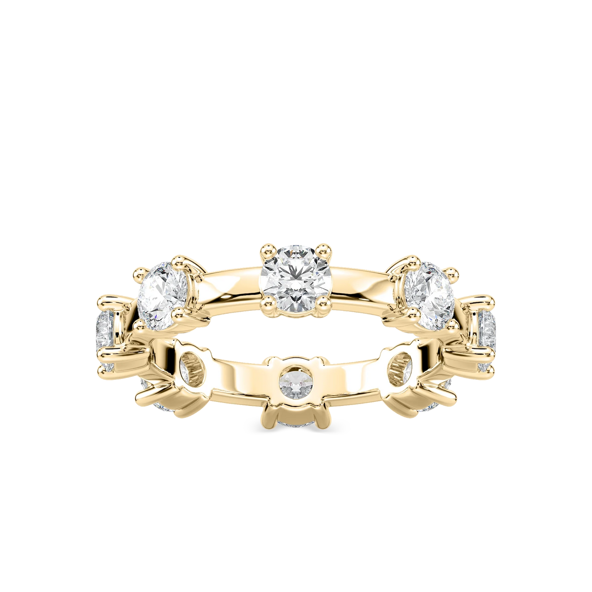 Prue 1 ⅞ ctw Round LGD Station Eternity Band - 14K Yellow Gold