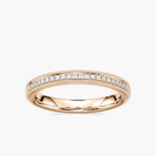 Quimby 1/5 ctw Round LGD Milgrain Wedding Band - 14K Rose Gold