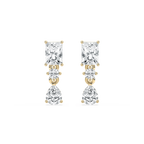 1 3/4 ctw Radiant, Pear, and Round LGD Drop Earrings - 14K Yellow Gold / F-VS2