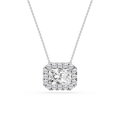 Radiant LGD East West Halo Slide Pendant - 16 to 18 Inches