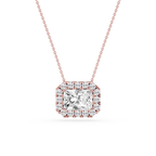 Radiant LGD East West Halo Slide Pendant - 16 to 18 Inches