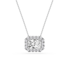 Radiant LGD East West Halo Slide Pendant - 16 to 18 Inches