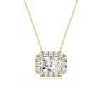 Radiant LGD East West Halo Slide Pendant - 16 to 18 Inches
