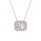 Radiant LGD East West Halo Slide Pendant - 16 to 18 Inches