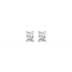 Radiant LGD Classic Four Prong Stud Earrings - Platinum / 1 ctw / F-VS2