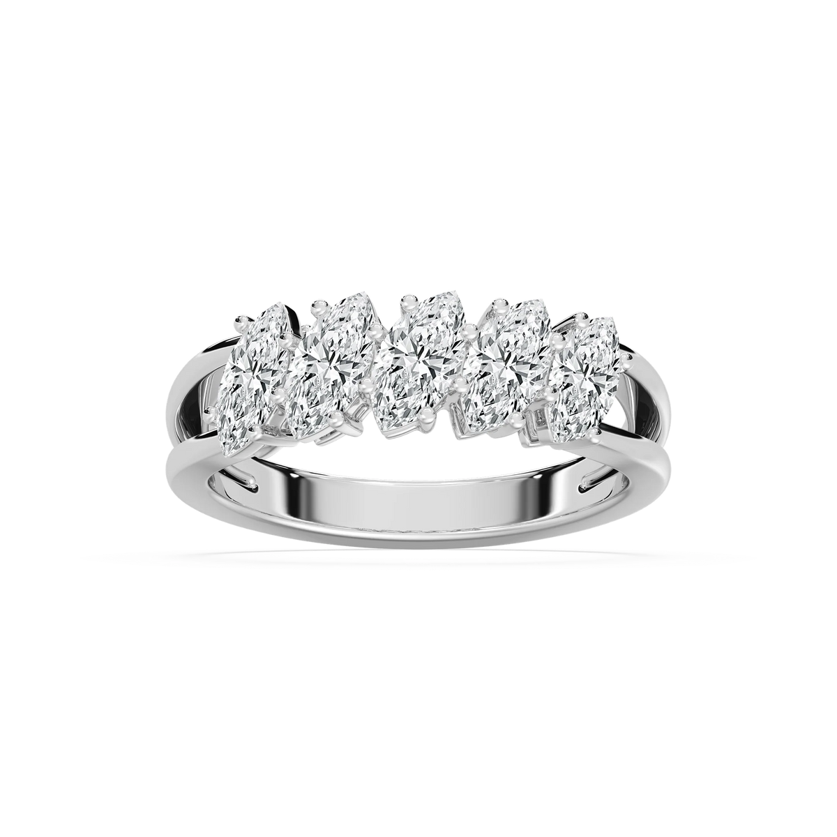 Raina 2 ctw Marquise LGD Five-Stone Anniversary Band - 14K White Gold
