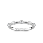 Leah 1/3 ctw Round LGD Station Anniversary Band - 14K White Gold