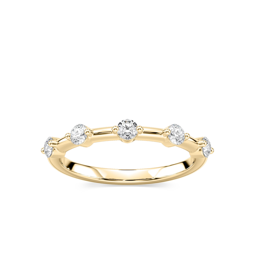 Leah 1/3 ctw Round LGD Station Anniversary Band - 14K Yellow Gold