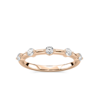 Leah 1/3 ctw Round LGD Station Anniversary Band - 14K Rose Gold