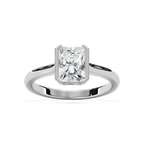 Reyna 2 ctw Radiant LGD Semi Bezel Solitaire Engagement Ring - 14K White Gold / F-VS2