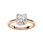 Reyna 2 ctw Radiant LGD Semi Bezel Solitaire Engagement Ring - 14K Rose Gold / F-VS2