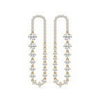 5 ⁷/₈ ctw Round LGD Graduated Drop Earrings - Signature Collection - 14K Yellow Gold