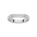 Romania 1 ⅞ ctw Round LGD Burnished Wedding Band - 14K White Gold