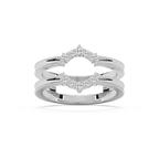 Rosalina 1/6 ctw Round LGD Milgrain Enhancer Curved Band - 14K White Gold