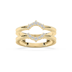 Rosalina 1/6 ctw Round LGD Milgrain Enhancer Curved Band - 14K Yellow Gold